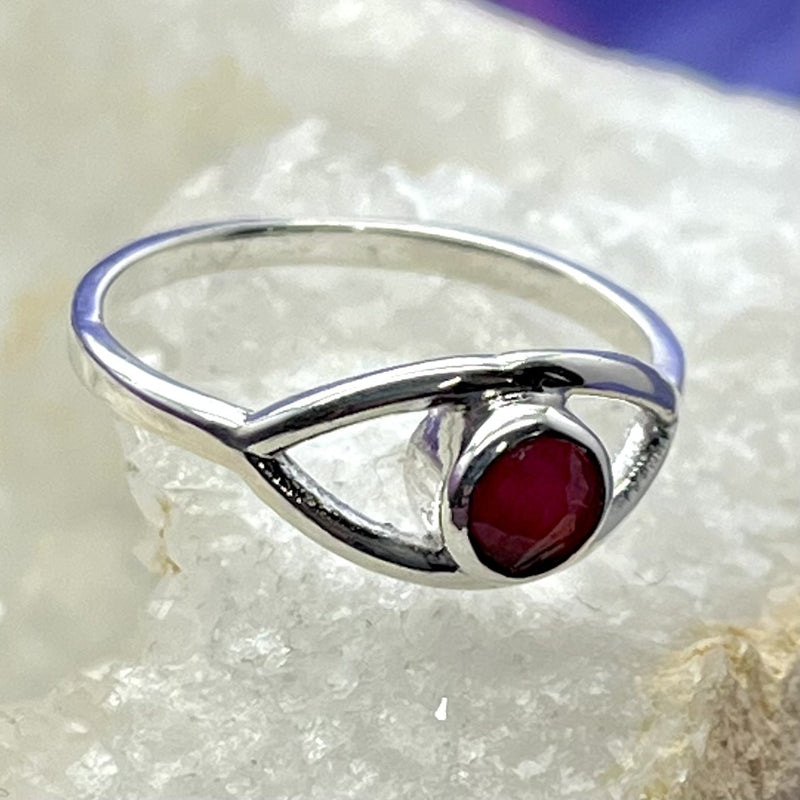 Ring Ruby Evil Eye Round 0.5 cm