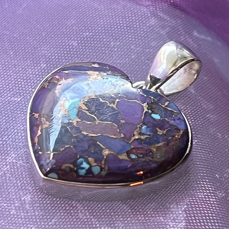 Pendant Purpurite Turquoise Heart 3.1 cm