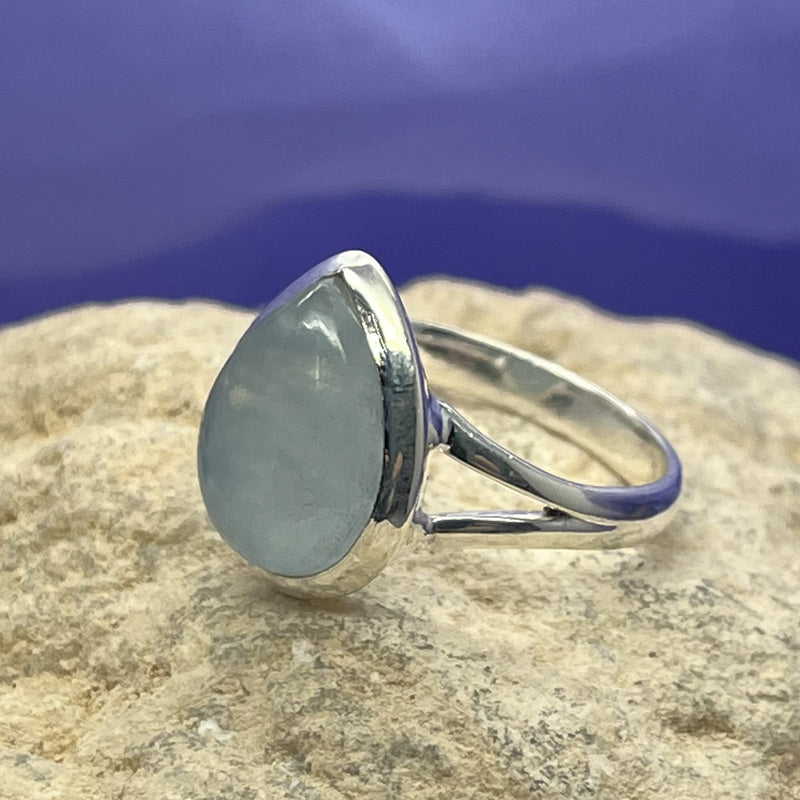 Ring Aquamarine Teardrop 1.60 cm