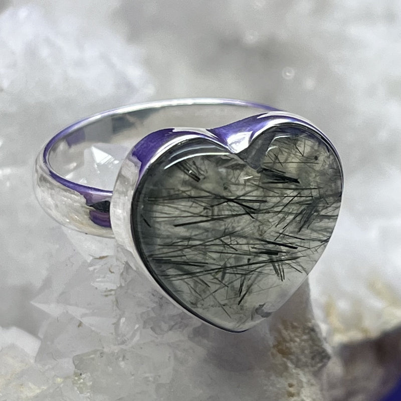 Ring Actinolite Heart 1.5 cm