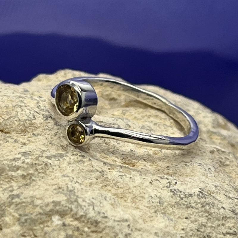 Ring Citrine 2 Stone Faceted Assorted Sizes