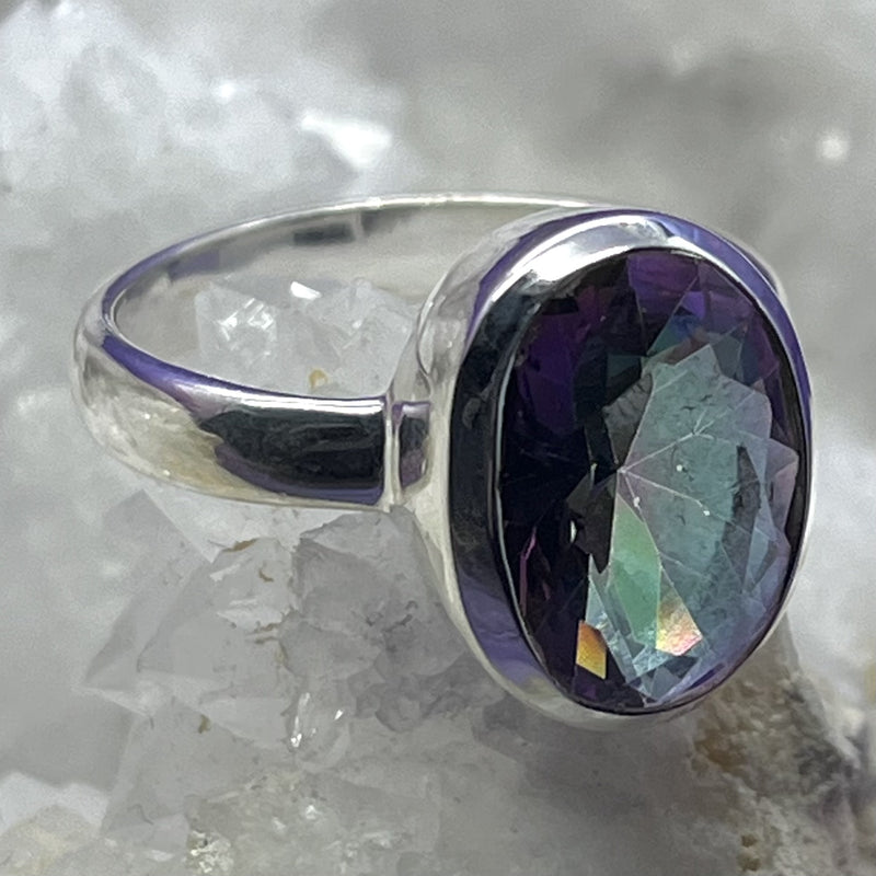 Ring Mystic Topaz Oval Faceted 1.4 cm