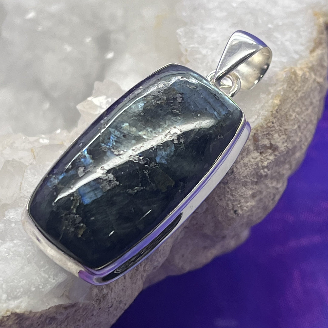 Pendant Larvikite Rectangle 4.7 cm