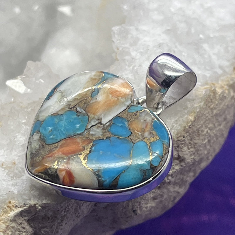 Pendant Heart Mohave Turquoise 3.1 cm