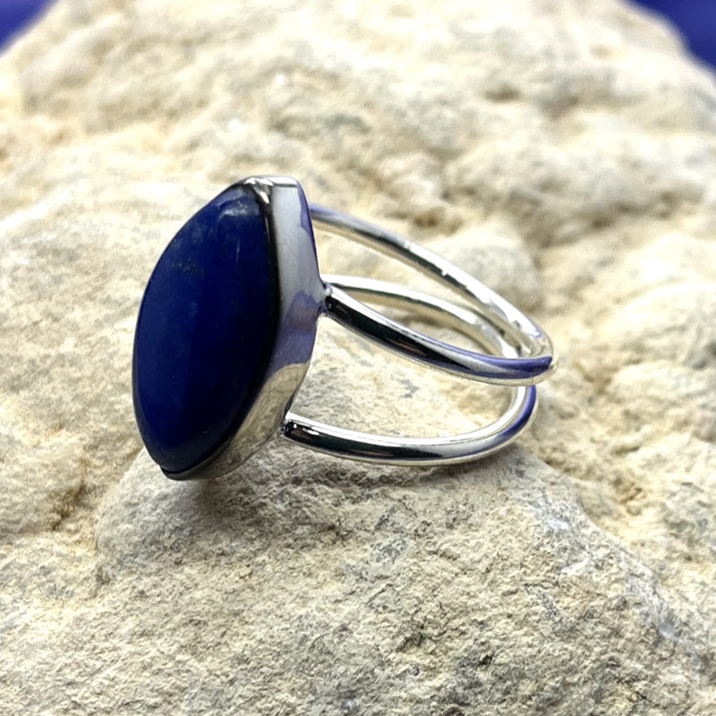 Ring Lapis Lazuli Eye Shape Size 10