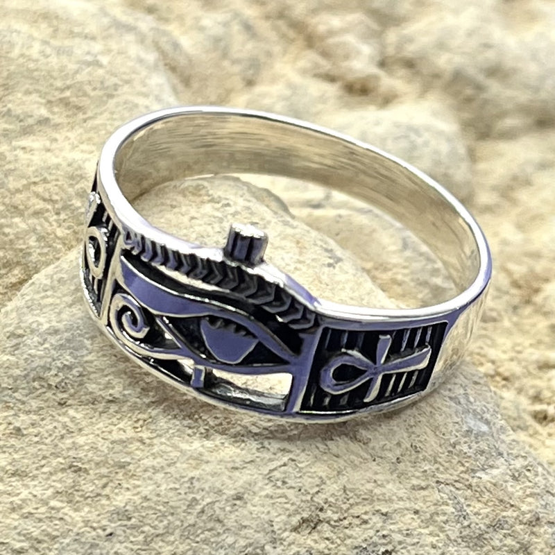 Ring Eye of Horus with Mini Ankh