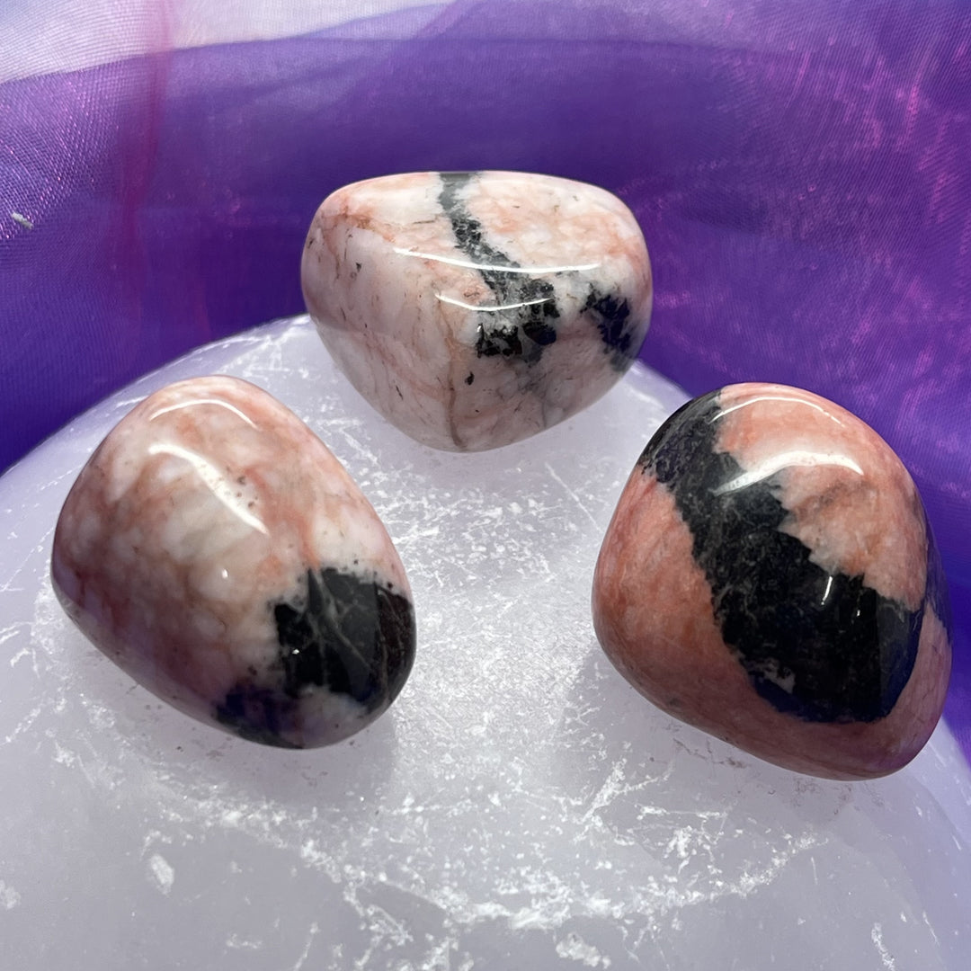 Jasper Pink Zebra Tumble - Love