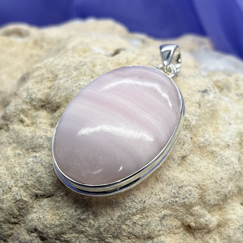 Pendant Pink Aragonite Oval 4.4 cm