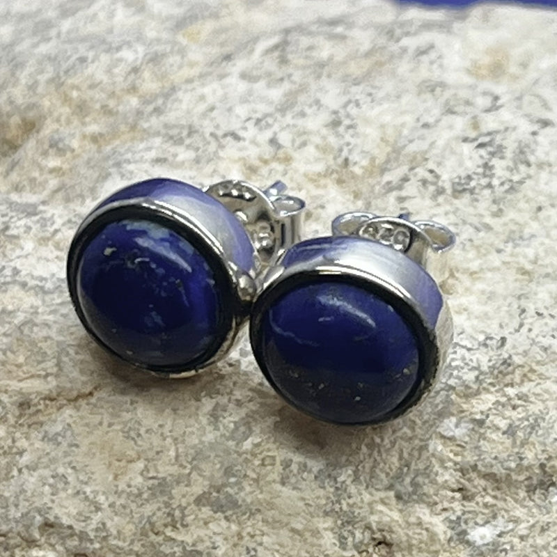 Earrings Lapis Lazuli Round Stud 1.6 cm
