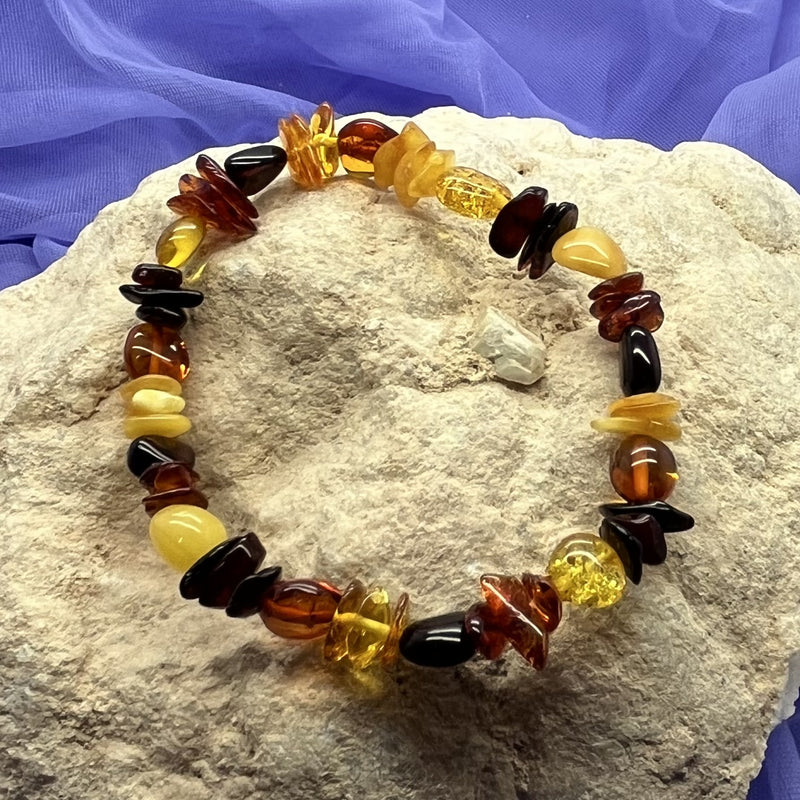 Bracelet Amber Chips and Beads