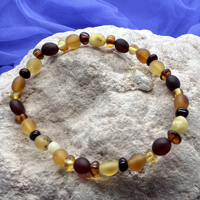 Bracelet Amber Beads with Heart
