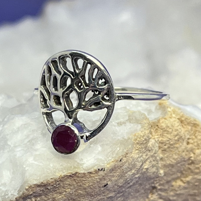 Ring Ruby Tree of Life Round