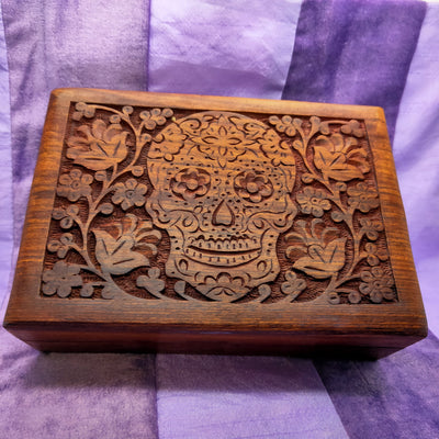 Box Candy Skull Carved | Carpe Diem With Remi