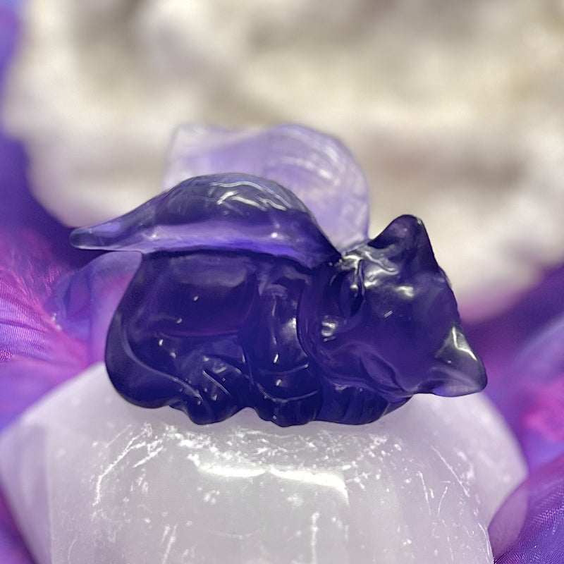 Angel Cat Purple Fluorite 7.0 cm