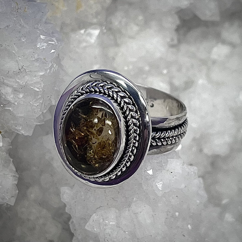 Ring Amber Oval Size 10