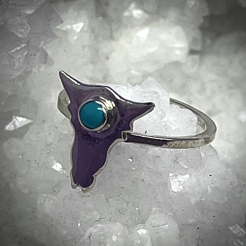 Ring Turquoise Round Mini 0.4 cm Size 6.5