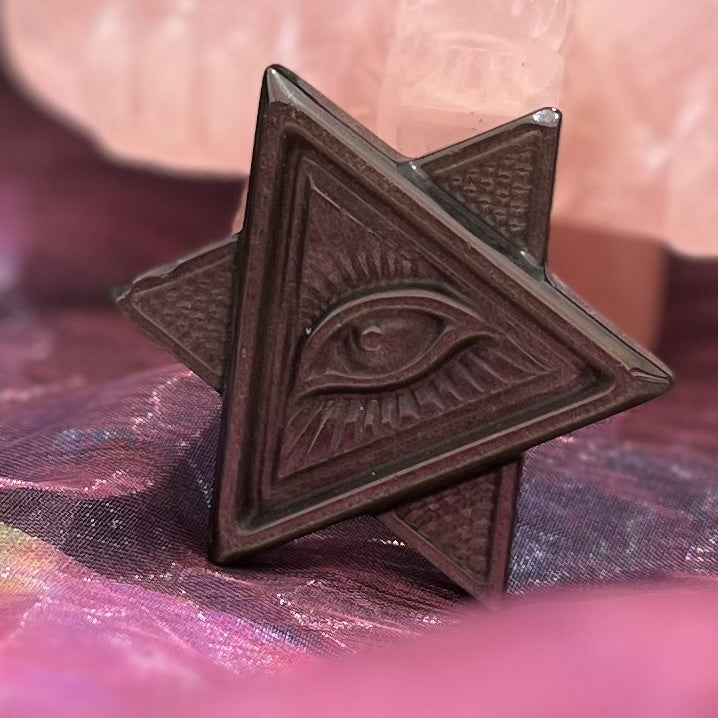 Star of David Black Obsidian with Eye of Horus