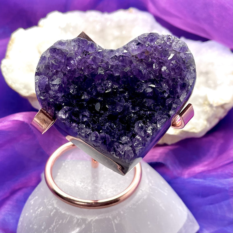 Amethyst Heart Cluster on Stand 7.4 cm