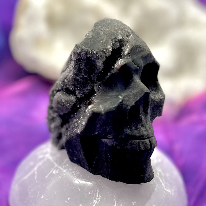Skull  Druzy Quartz Raw 7.4 cm