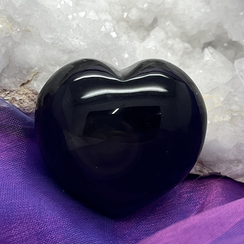 Heart Rainbow Obsidian Puff  4.50 cm