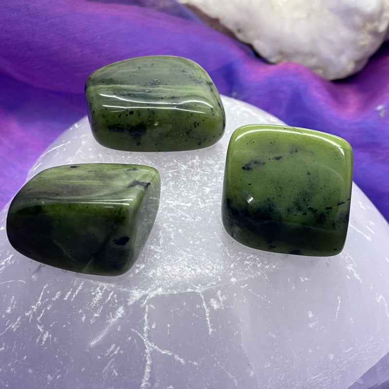 Jade Nephrite Tumble Stone - Good Luck