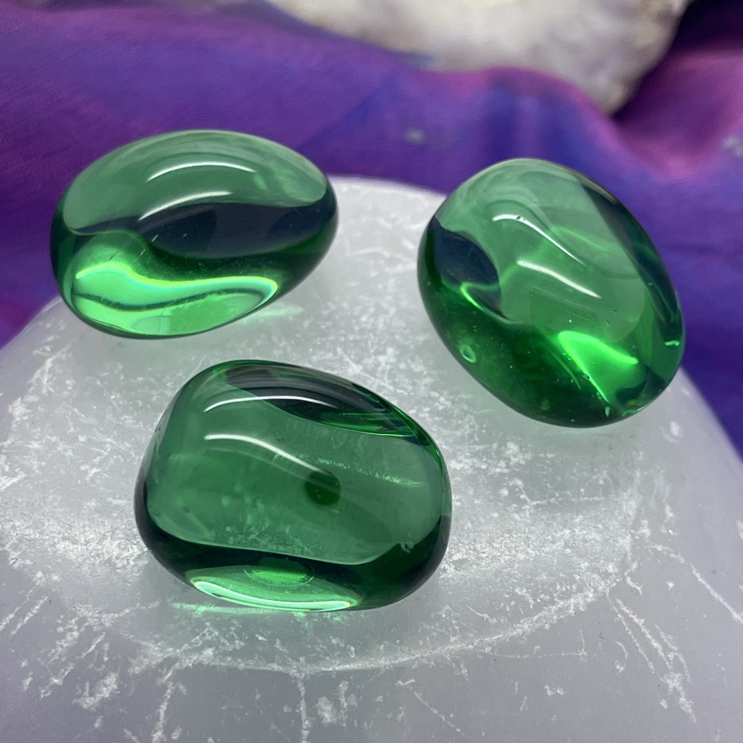 Obsidian Green Tumble Stone - Gaia Stone