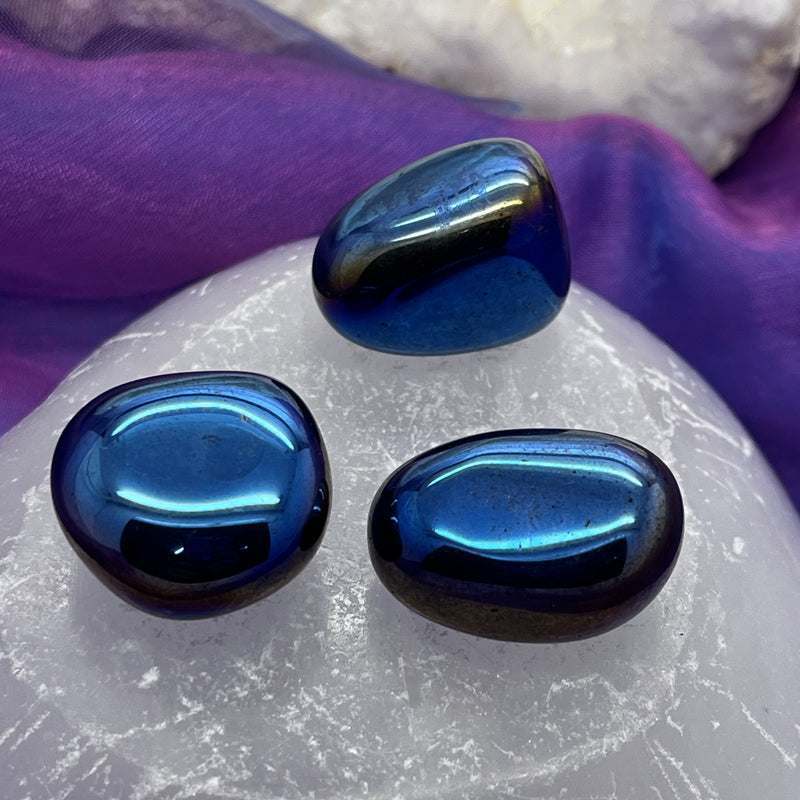 Cobalt Aura Tumble Stone