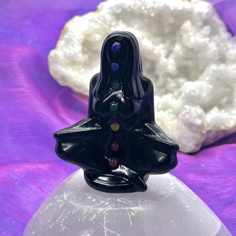 Obsidian Goddess with Chakra