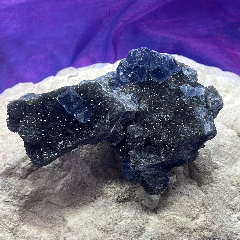 Blue Fluorite Raw Rare Piece 8.6 cm
