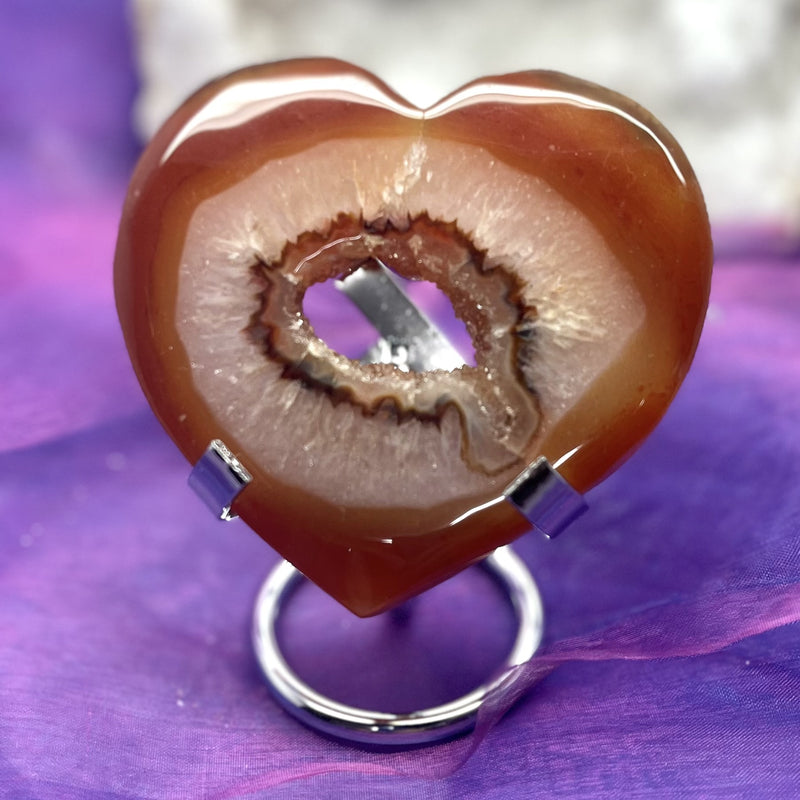 Heart Carnelian with Stand 9.0 cm