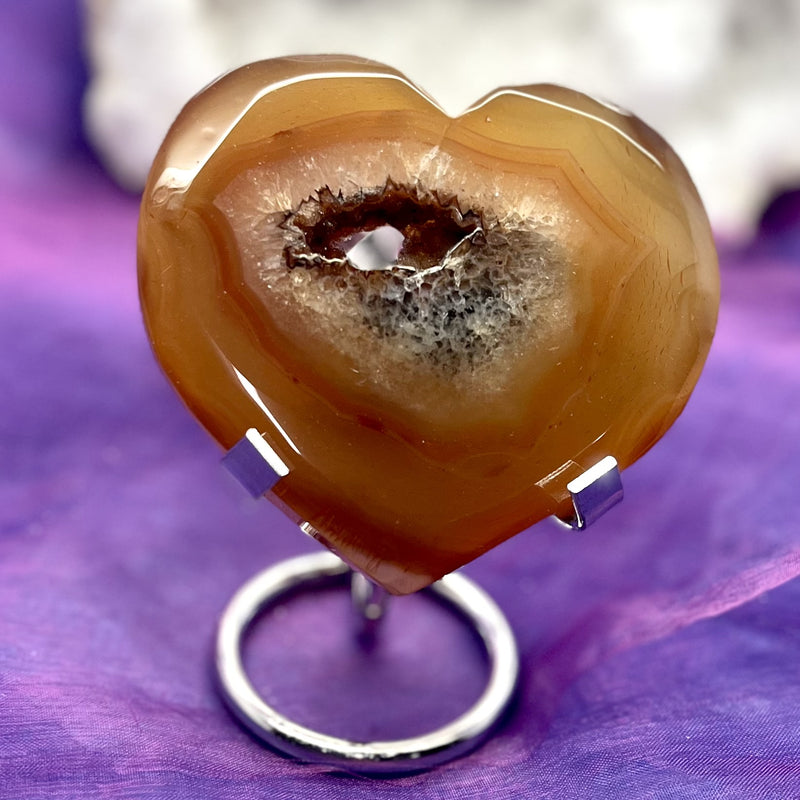 Heart Carnelian with Stand 8.4 cm