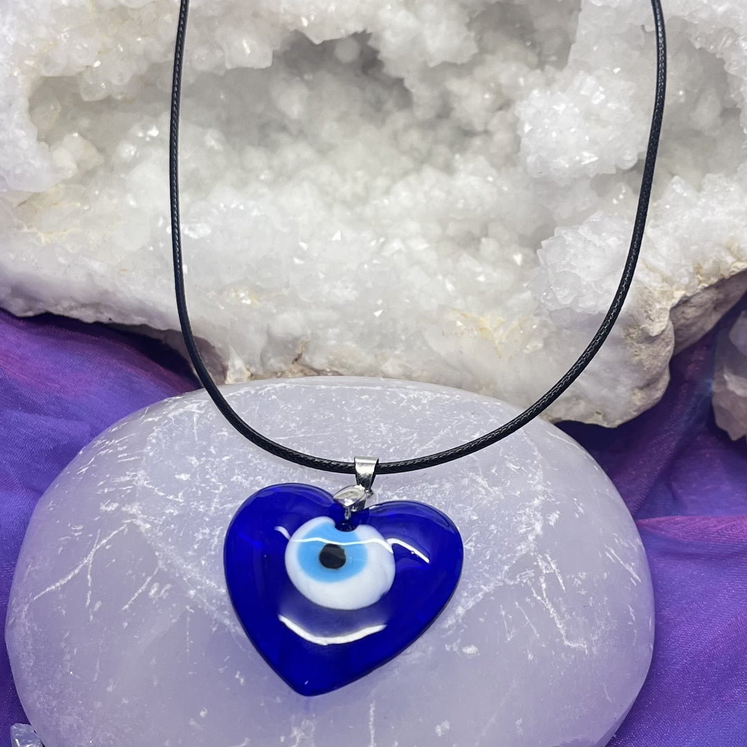 Pendant Evil Eye Heart on Cord 3.5 cm