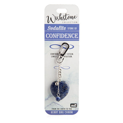 Heart Bag Charm Healing Crystals Sodalite - Confidence | Carpe Diem With Remi