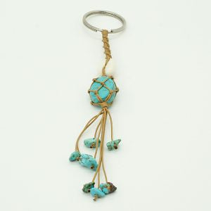 Keyring Turquoise Howlite  Natural String