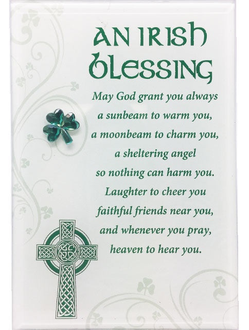 Irish Blessing Glass Plaque 17.5 cm