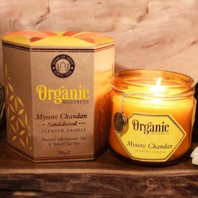 Candle Soy Organic Goodness 60 Hour Mysore Chandan Sandalwood | Carpe Diem With Remi
