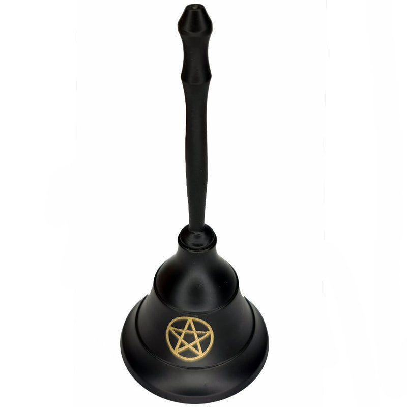 Altar Bell Pentacle Black and Gold 12 cm