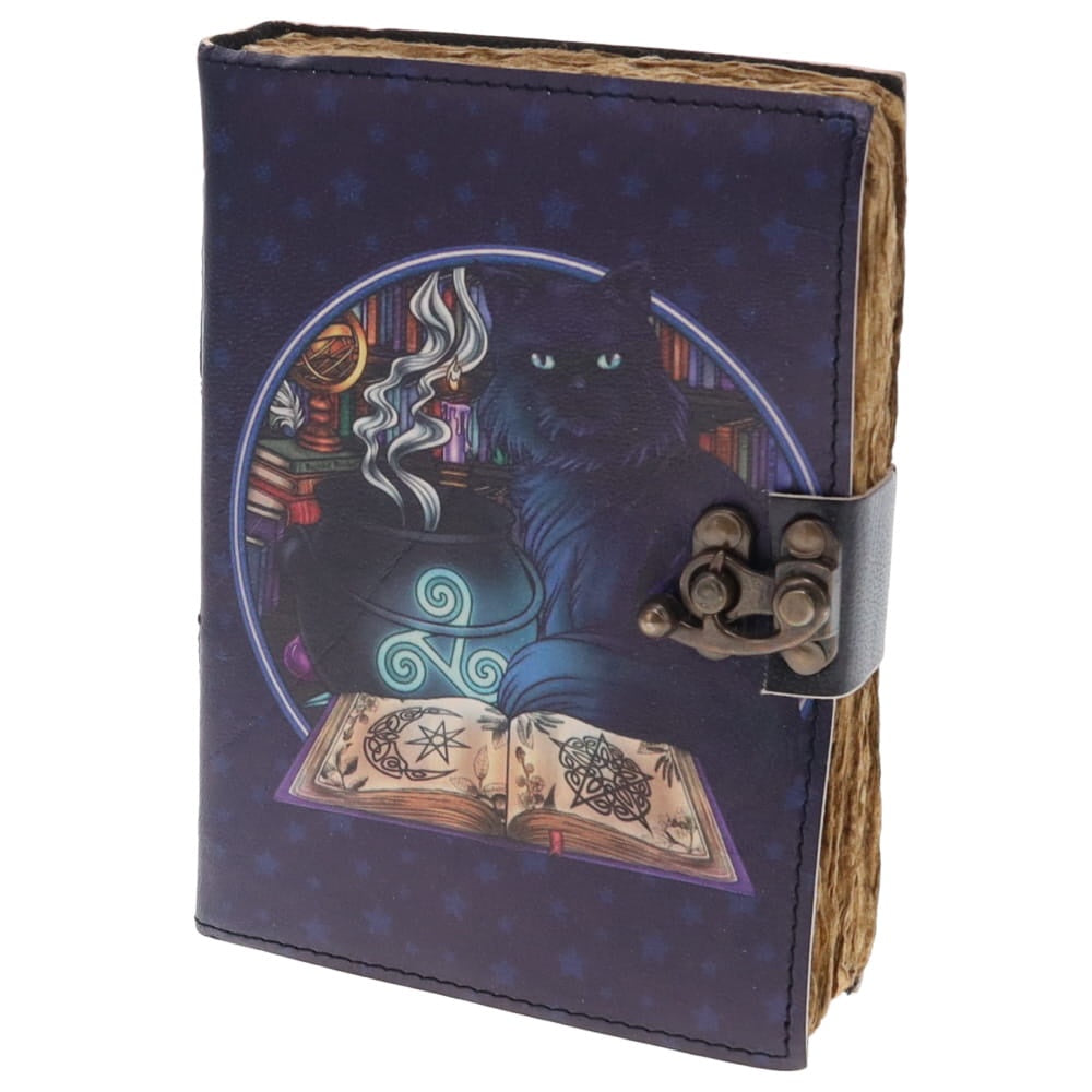 Journal Recycled Paper Cauldron Cat Print 17 cm
