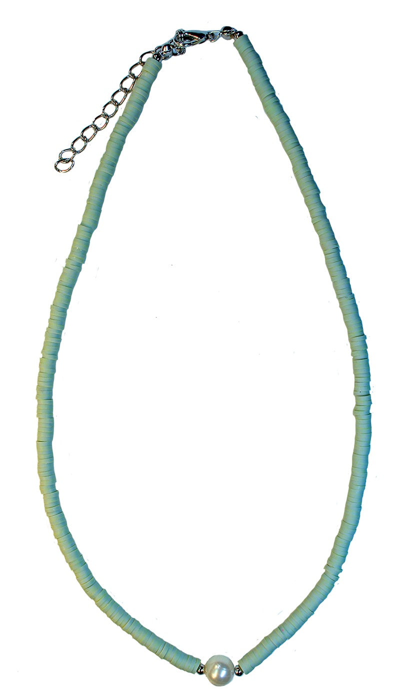 Choker Heishie Sage with Pearl | Carpe Diem With Remi