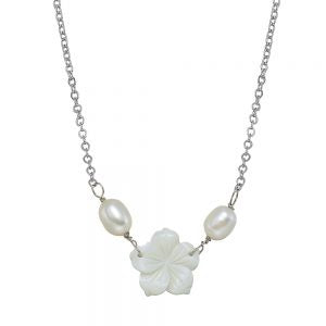 Pendant Pearl with Frangipani Charm