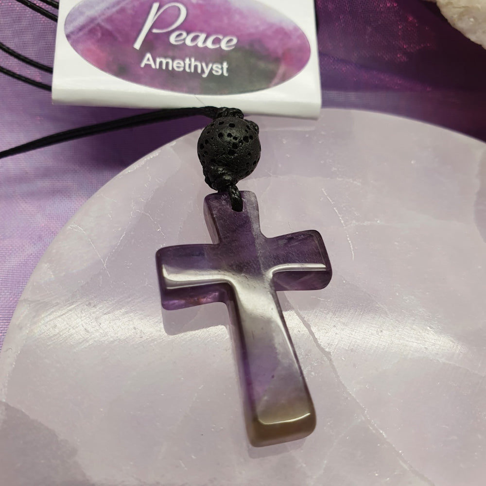 Choker Amethyst Cross with Lava Stone | Carpe Diem With Remi