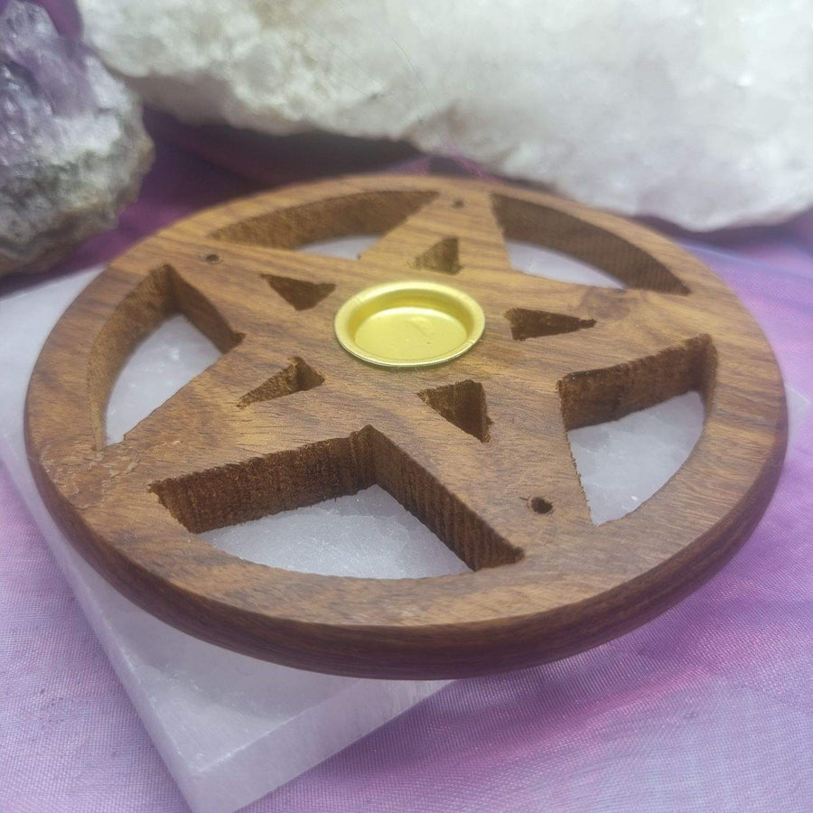 Pentagram Wooden Incense Cone Holder | Carpe Diem wtih Remi