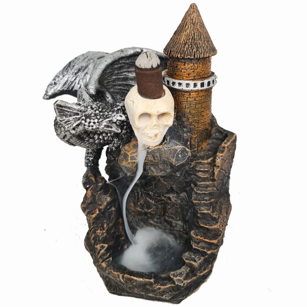 Backflow Burner Skull Dragon Black 20 cm