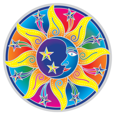 Sunseal Sticker Decal Sun Moon Stars Mandala | Carpe Diem With Remi