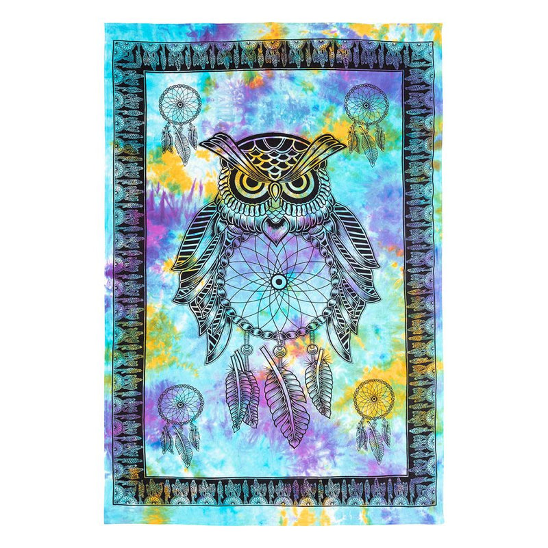 Tapestry Dreamcatcher Owl Tie  Dye 150 x 228 cm