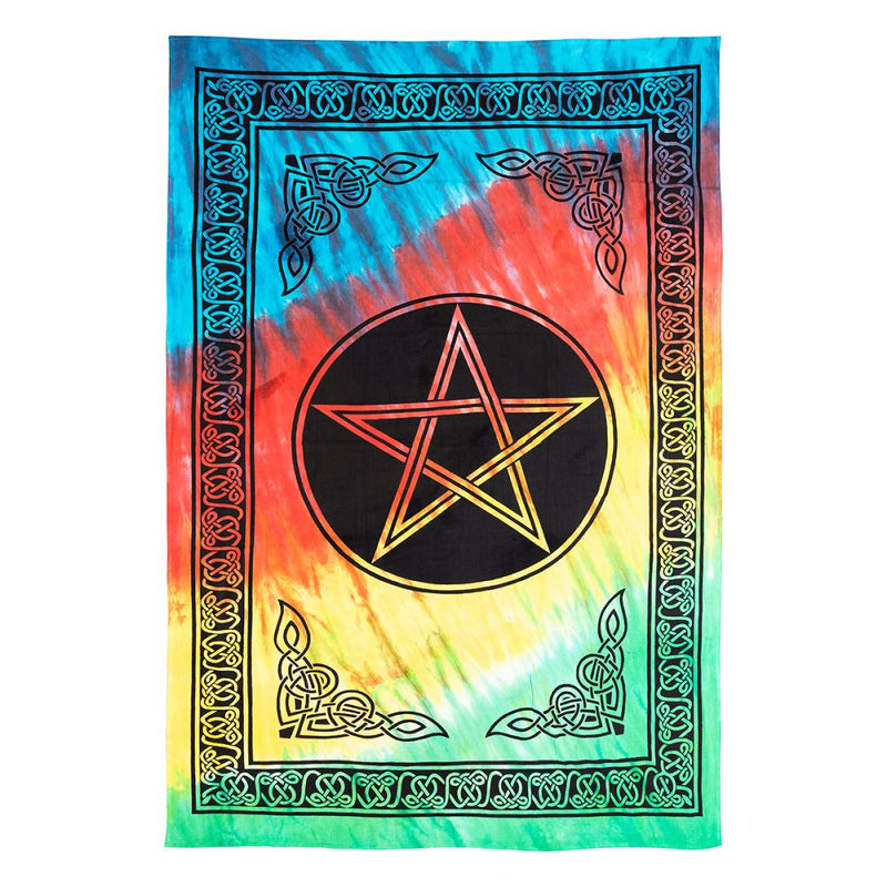 Tapestry Pentacle Rainbow Tie Dye