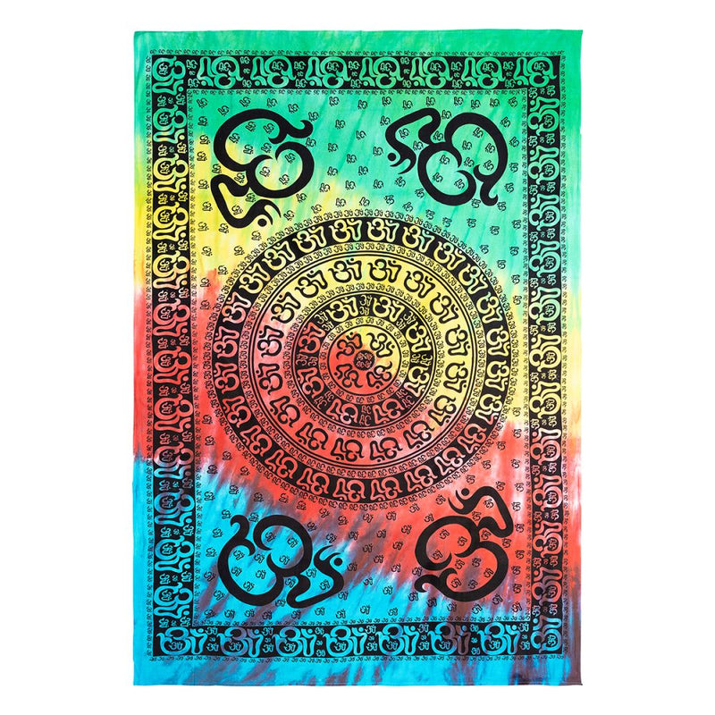 Tapestry Om Charka Rainbow Tie Dye