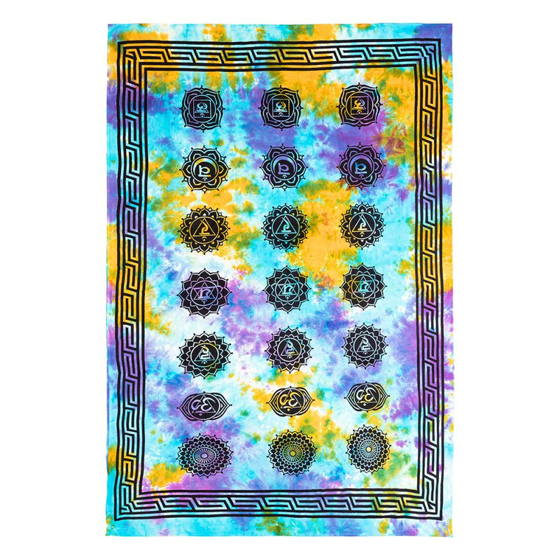 Tapestry Chakra Symbols Tie Dye