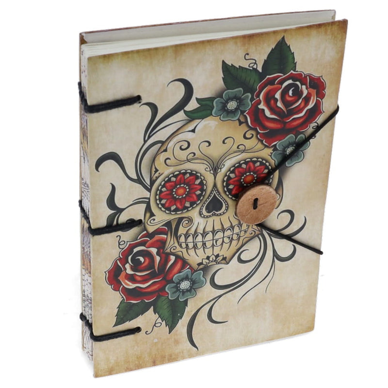 Journal Skull with Rose 20 cm