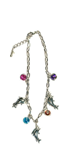 Anklet Dolphin/Crystal (Rhodium) | Carpe Diem With Remi